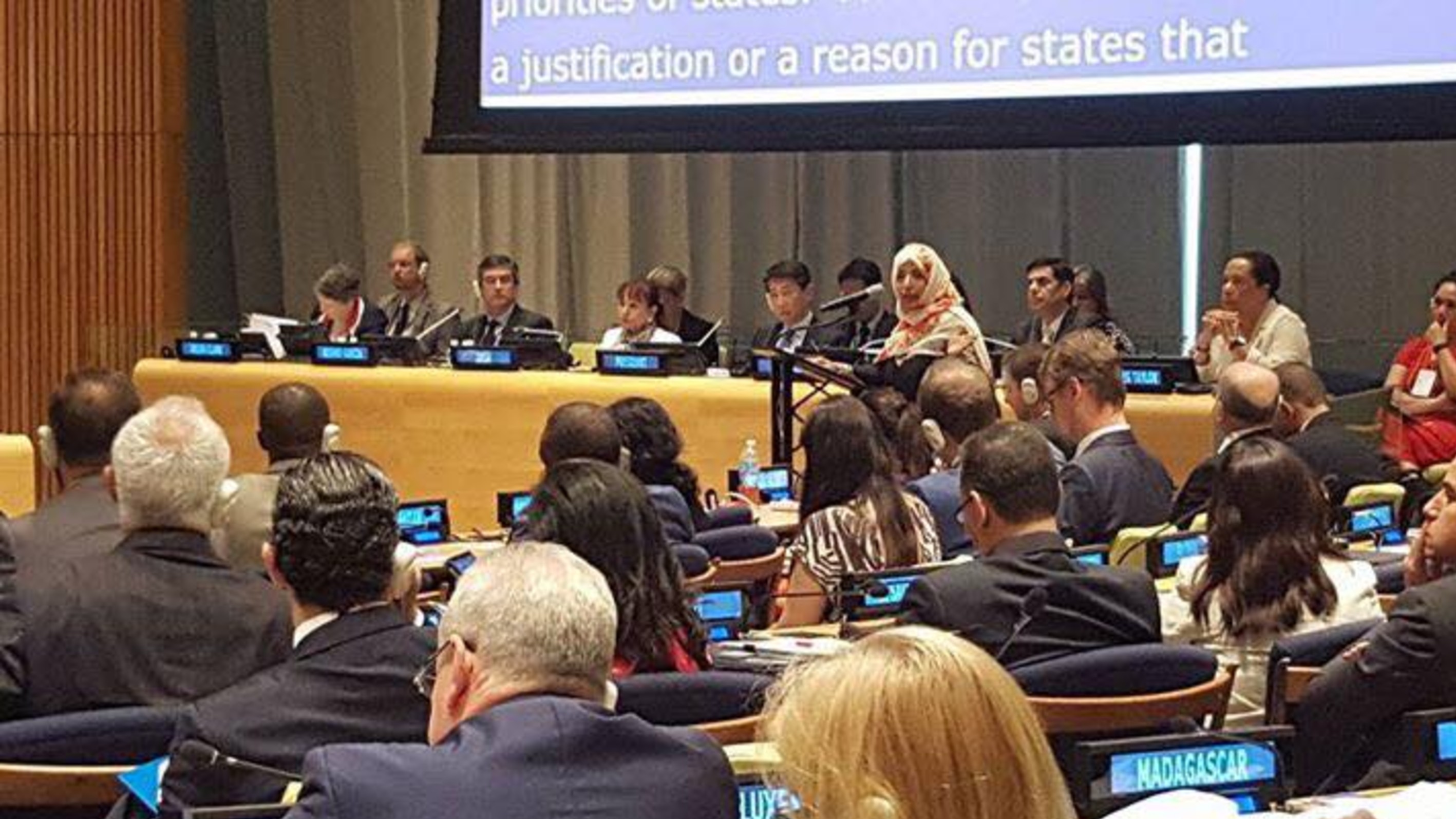 Mrs. Tawakkol Karman Speech of during the High-Level Political Forum on Sustainable Development held from - New York   